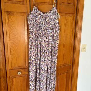 Floral Spaghetti-Strap Maxi Dress in Pink Multi